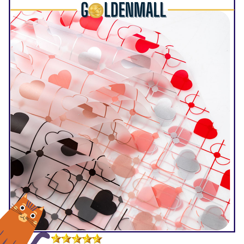 

Kertas Buket Bunga Wrapping Paper Heart Semi Transparent Cellophane Motif Love 6195