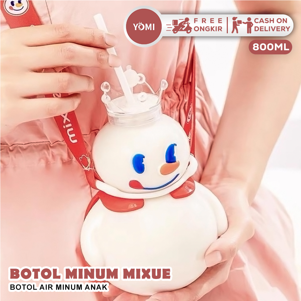 YOMI-BOTOL MINUM MIXUE 800ML / TUMBLER MIXUE / BOTOL AIR MINUM ANAK