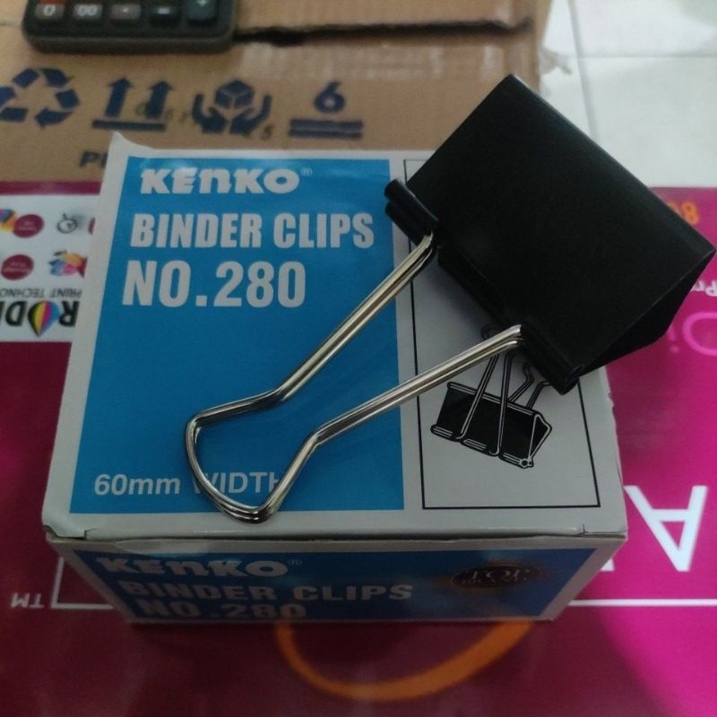 

Binder clip no. 280 60mm 1 box (isi 6 pcs)