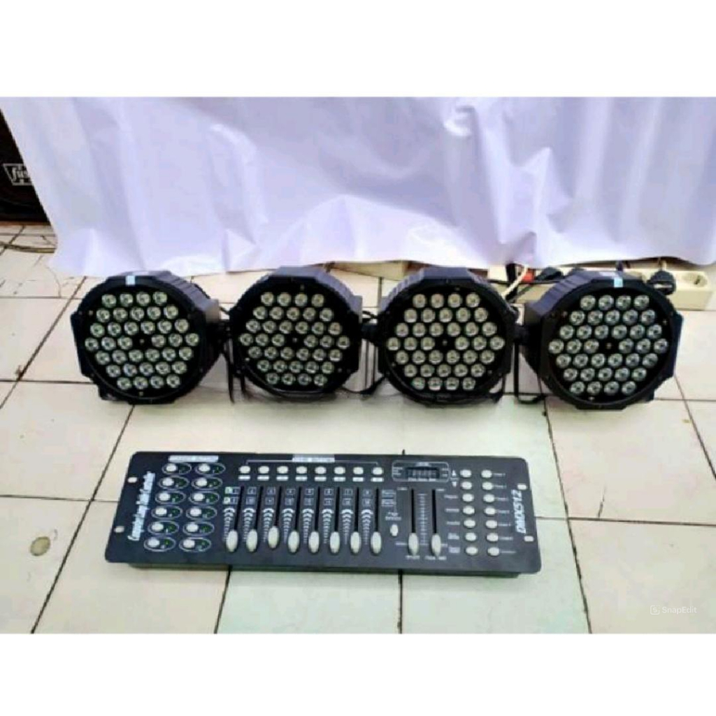 paket lampu lighting 4 lampu + mixer + kabel