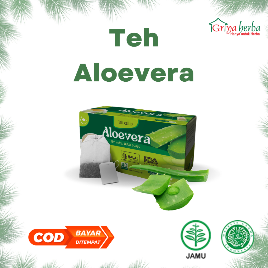 

Teh Aloevera lidah buaya griya herba isi 20 kantong teh celup