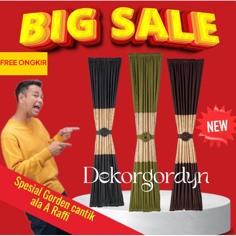 Gorden kupu kupu jendela minimalis tebal tali ikat pita mewah kombinasi modern murah terbaru 2024