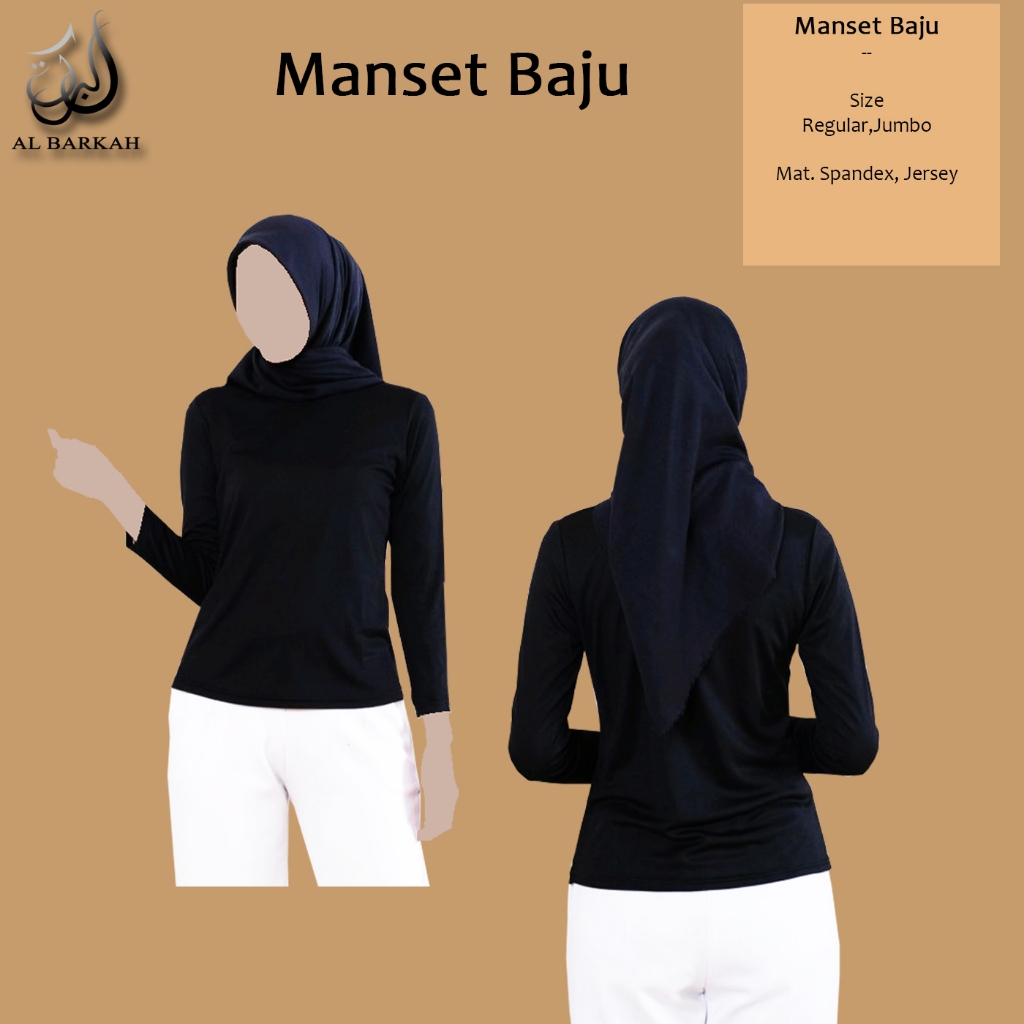 Manset Baju Dalaman Wanita Jersey Inner High Neck Panjang Polos Dalaman Gamis Kebaya