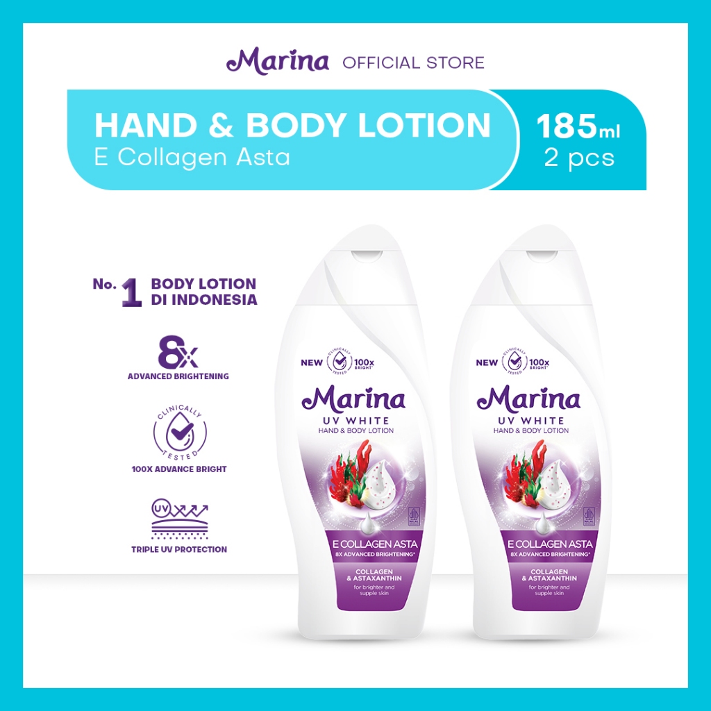 Marina E Collagen UV White Asta Hand and Body Lotion [185 mL/2 pcs] - Exp : 10.2027