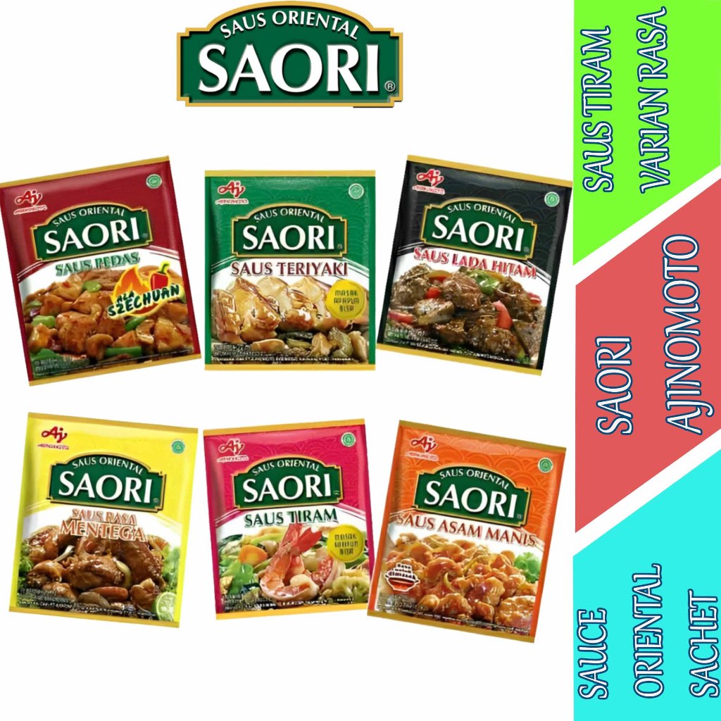 

Saori Sauce Tiram - Saori Ajinamoto - Saus Oriental Sachet - Varian Rasa