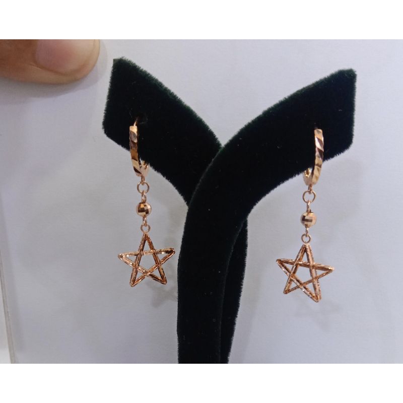 Anting emas model jepit anting emas 750 kadar 17k Chibi gold