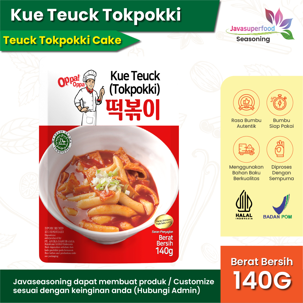 

Paket Tteokbokki tokpokki tokpoki topoki javasuperfood 100g + saus sauce tokpoki 50g instan halal