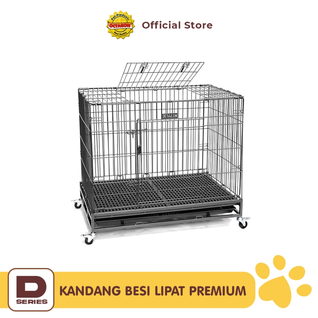 OCTAGON Kandang Lipat Premium | Kandang Besi Lipat | Kandang Anjing