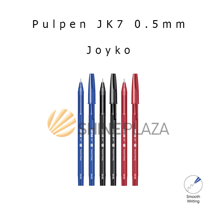 

Pulpen Joyko JK7 0.5mm - Bolpen Ball Pen Semi Gel Hitam Biru Merah JK-7 0,5 mm