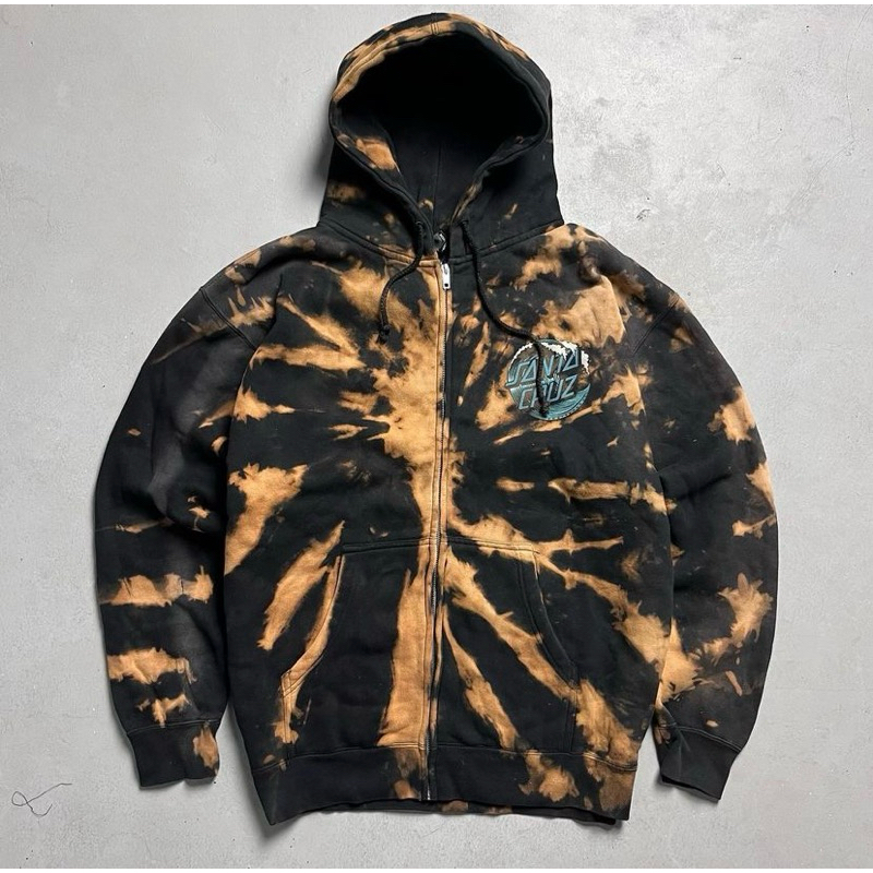 SANTA CRUZ Skateboard Wave Dot Hoodie Tie Dye Custom Original