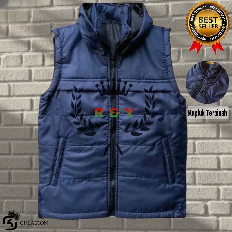 Jaket Rompi Parasut  Rompi Motor Tahan Angin Hitam dan Navy Unisex Bisa Pake Cewe/Cowo