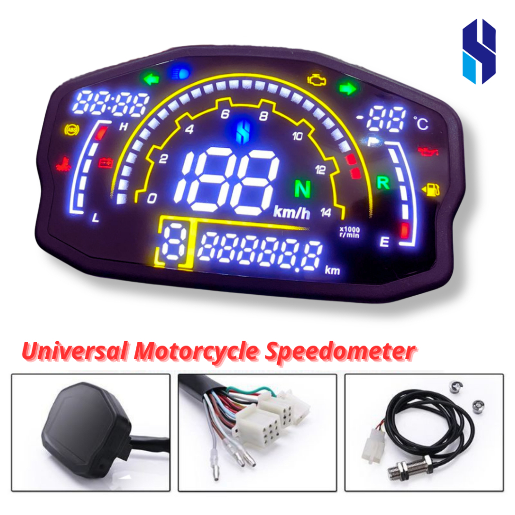 speedometer digital led universal rx3n h4 odometer lampu datar bisa semua motor