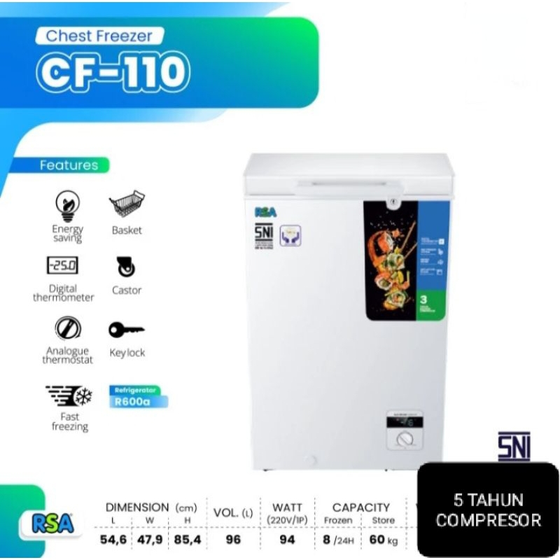 CHEST FREEZER RSA CF-110 LOW WATT 94 WATT