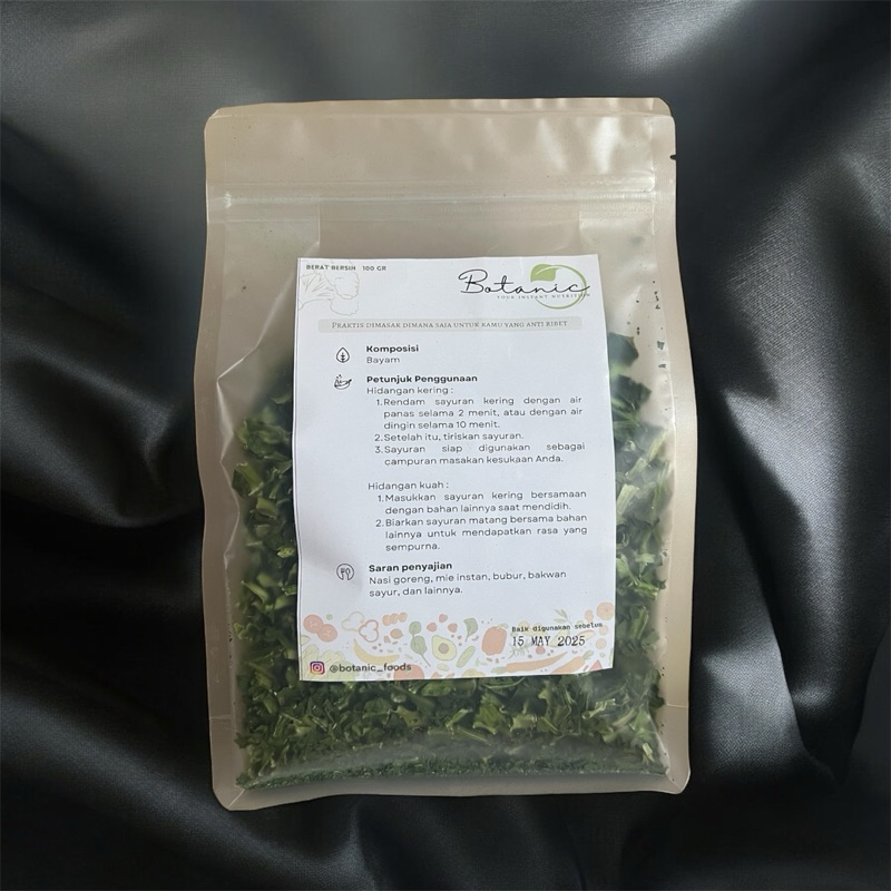 

Botanic Dried Vegetables / Sayuran Kering - Spinach / Bayam (100gr)