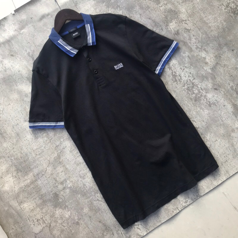 Kaos Kerah by Hugo Boss Polo Shirt Black Medium