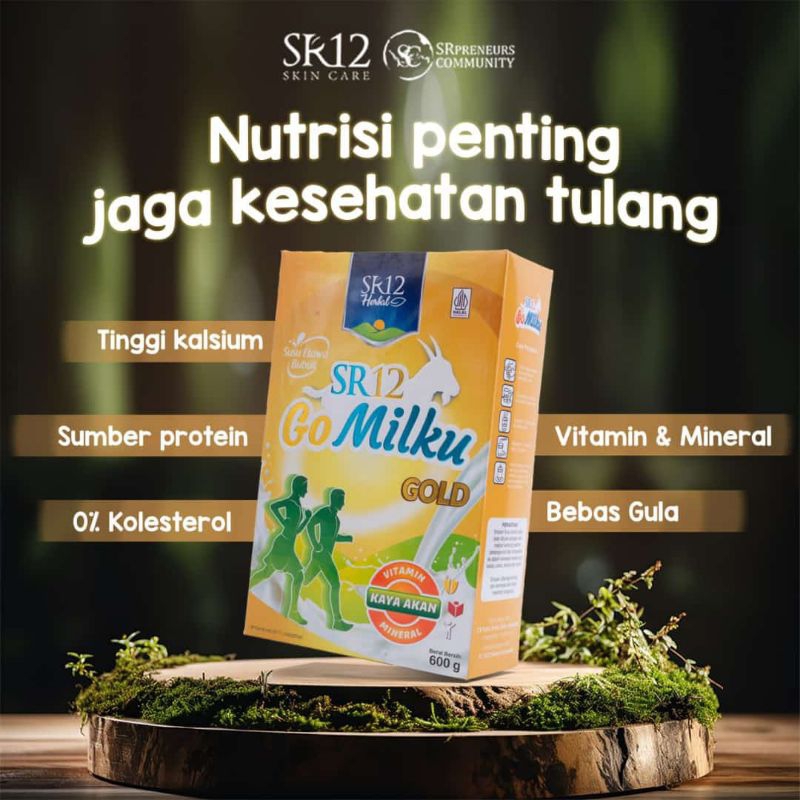 

SR12 GoMilku Gold 600gr BPOM Susu Kambing Herbal Etawa Aman untuk lansia