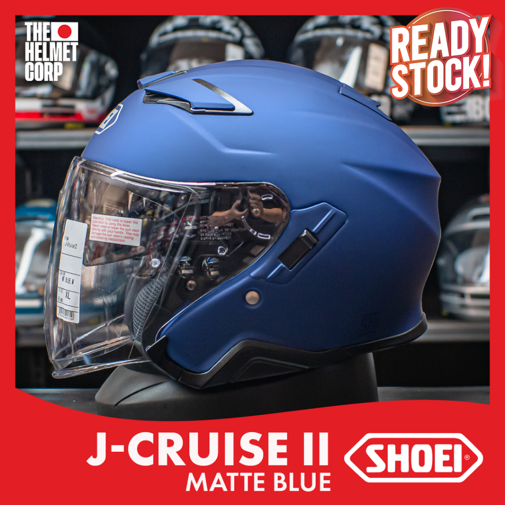 SHOEI J CRUISE 2 MATTE BLUE HALF FACE TOURING HELMET HALF FACE HELM