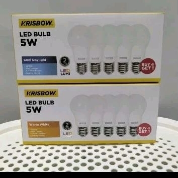 LAMPU BOHLAM LED 5 WATT / KRISBOW BULB LED /BOHLAM ISI 5PCS / BOHLAM KRISBOW