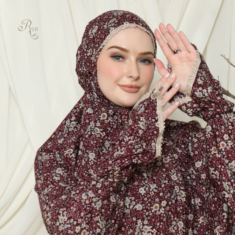 Mukena Rayyan Terusan Nura | Mukena Traveling Rayon RYN Jumbo