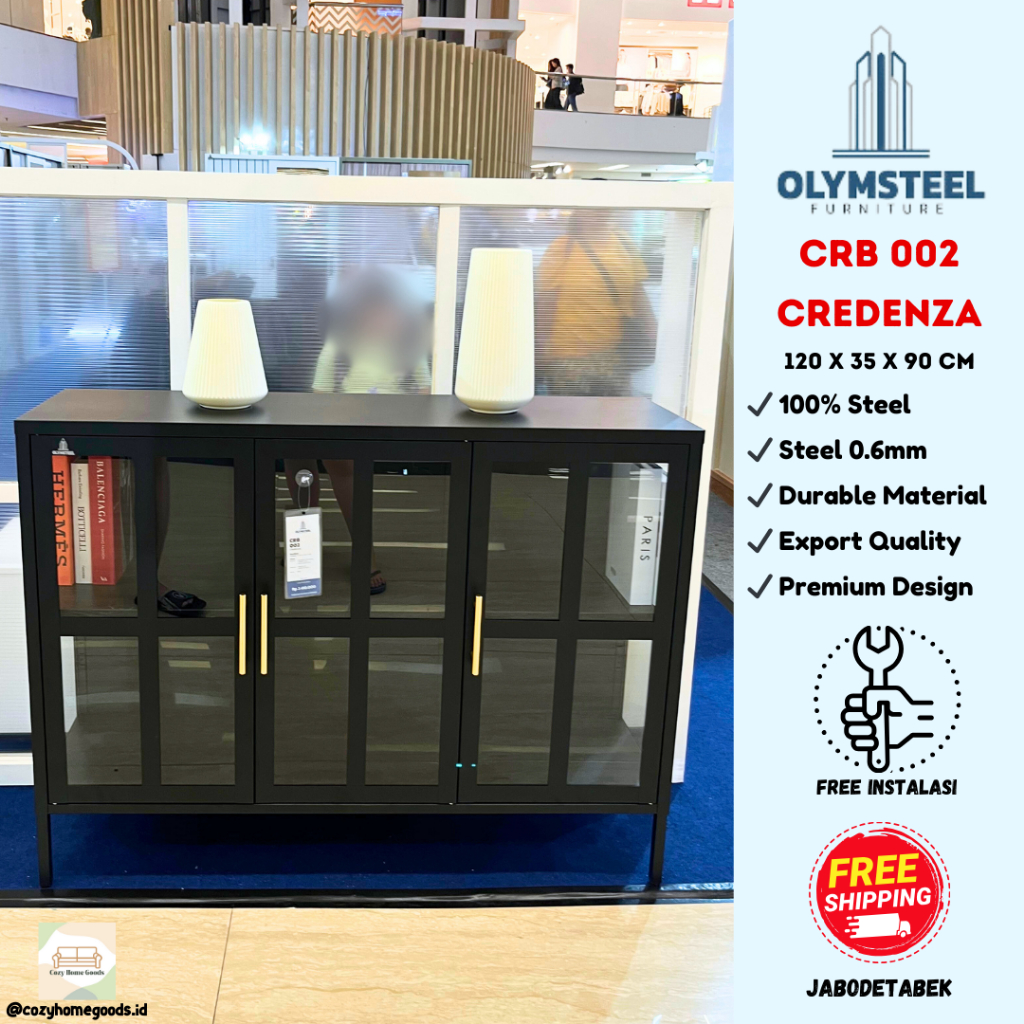 Lemari Serbaguna Besi - Olympic Olymsteel CRB 002 Credenza - Multifungsi - Lemari Besi - Lemari Tamu