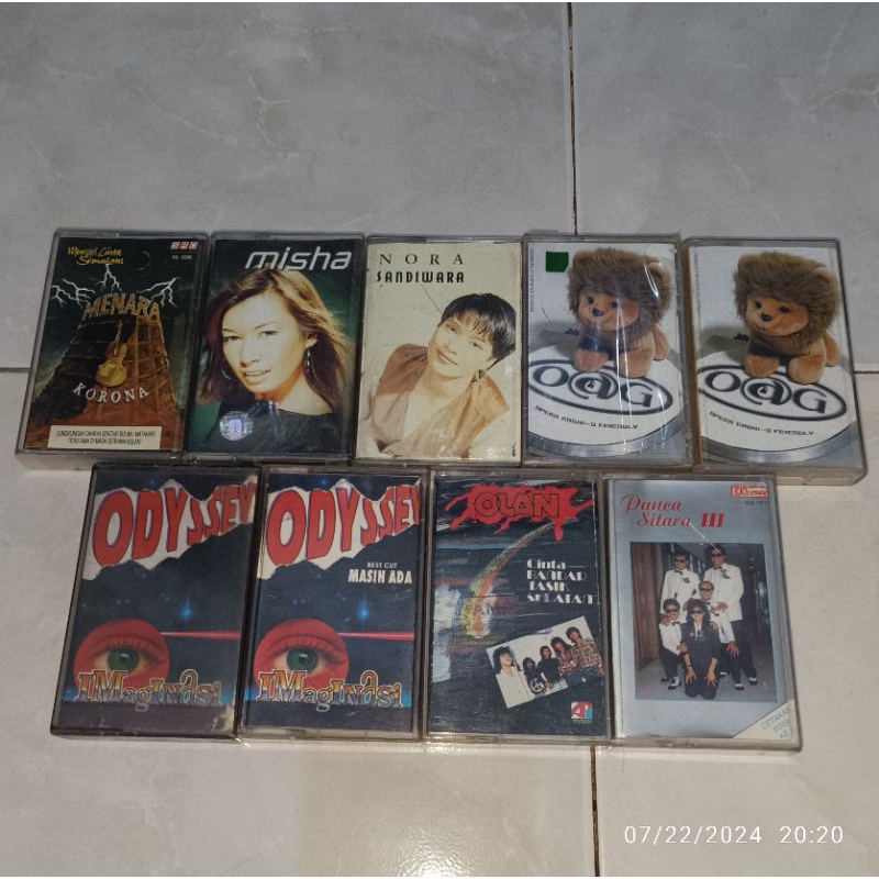 Kaset Pita Malaysia MENARA-Korona / MISHA OMAR-Misha / NORA / OAG 1 / OAG 2 / ODYSSEY-Imaginasi / OL