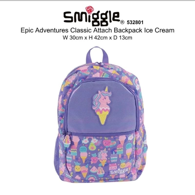 tas smiggle unicorn ice cream untuk anak sd