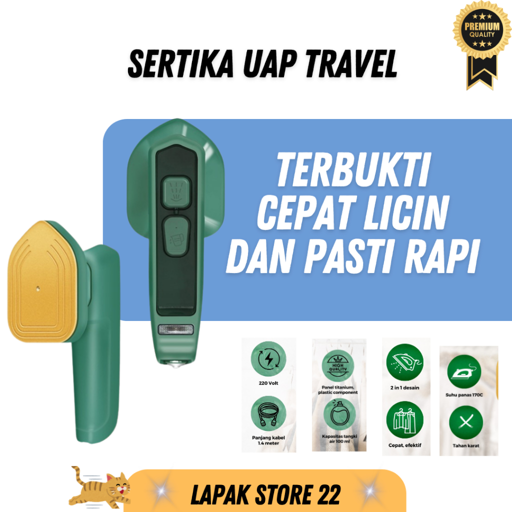Setrika Uap Portable Mini Travel Portable Strika Traveling Setrikaan Uap Strika Kecil Low Watt Laund