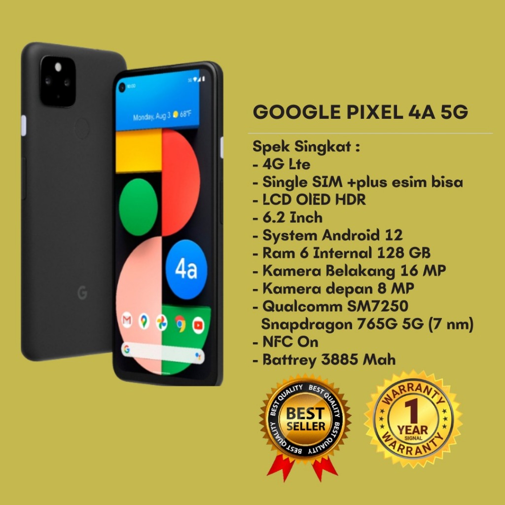 GOOGLE PIXEL 4a 5G 6GB 128GB 4G SEKEN ASLI ORIGNAL