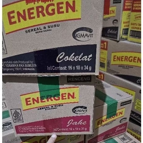

ED 01.25 - CTN 16RENTENG - ENERGEN ISI 160 SACHET PCS - RASA COKLAT JAHE VANILA KACANG HIJAU / SEREAL