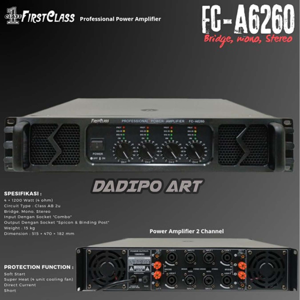 Firstclass Power Amplifier FC A6260 FC-A6260 FcA6260 FCA6260 fca6260 4x1200 Watt Original