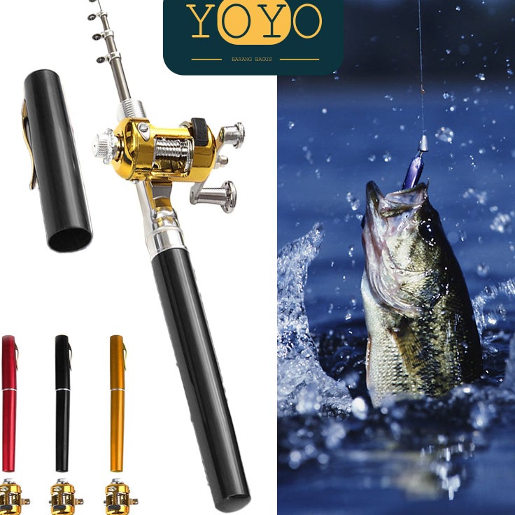 Flash Update  Joran Kail Alat Pancing Pulpen Mini Fishing Pancingan Portable Alat Pancing Paket panc