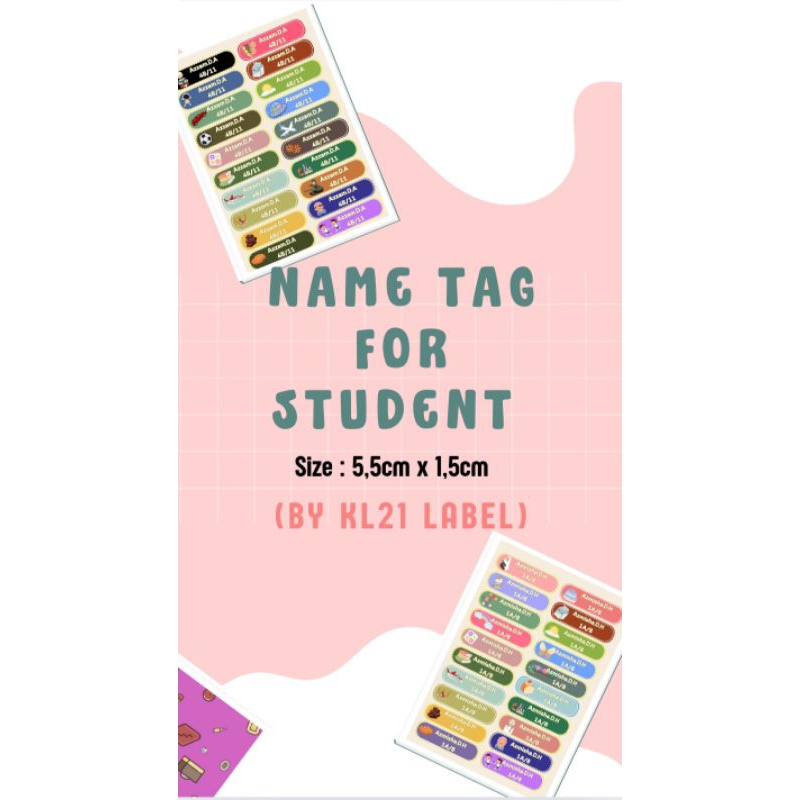 

Label Nama Anak sekolah/ Label for student isi 20pcs