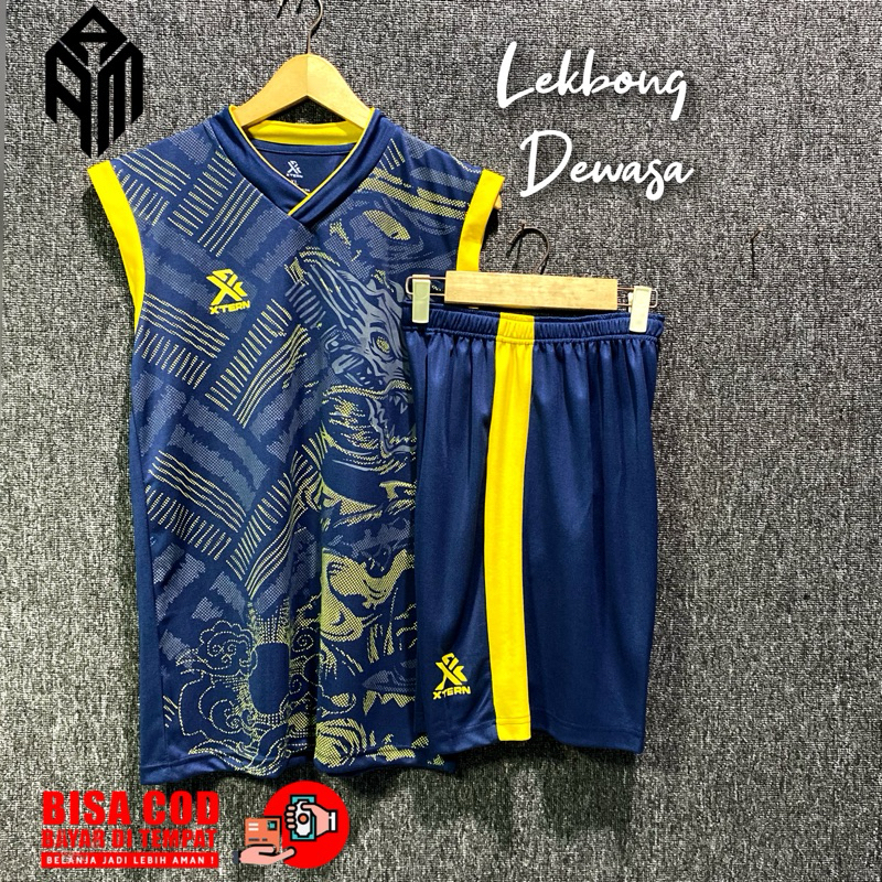 Setelan Singlet Dewasa Kaos Olahrga Volly Baju Bulutangkis Pria Wanita set Baju Celana