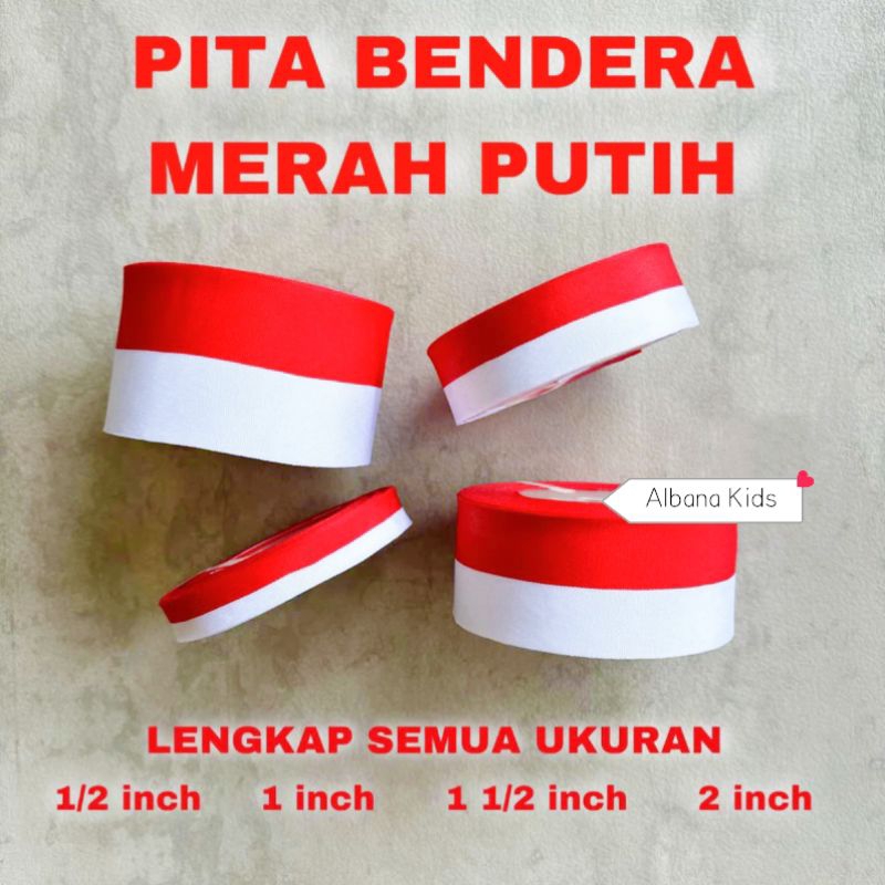 

Ready Pita Kain Merah Putih 1 Roll 20 Yards 18,5 Meter / Ikat Kepala Kain