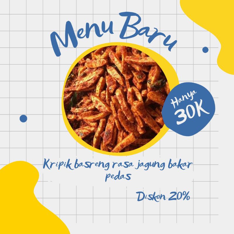 

kripik basreng rasa jagung bakar,pedas/gurih/lezat/1kg/makanan
