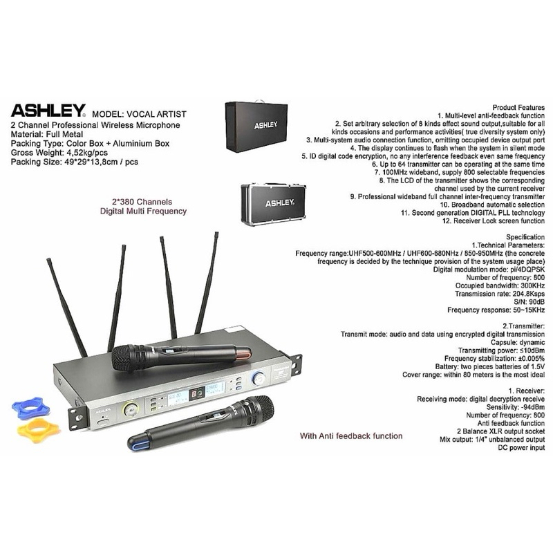 Mic ASHLEY VOCAL ARTIST mic wireless ashley vocal artist