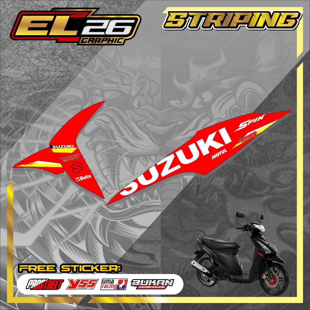 395 STRIPING STICKER SUZUKI SPIN - STRIPING SUZUKI SPIN MOTIF SIMPLE GRAPIC