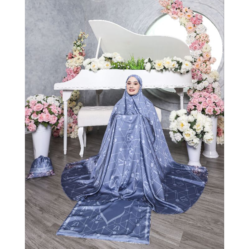 MUKENA SILK mukena potongan bahan silk printing mukena resleting BY UMIZAEN