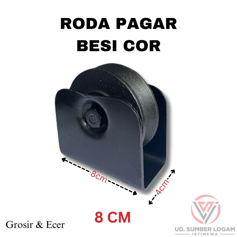 RODA PAGAR BESI COR 8CM | RODA PINTU PAGAR GERBANG BESI