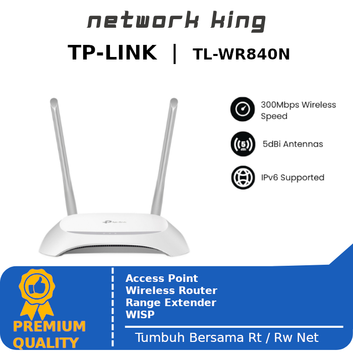 TP-LINK TL-WR840N 300Mbps Wireless N Router 2 Antena WiFi WR 840N v6.20 Extender AP Wisp