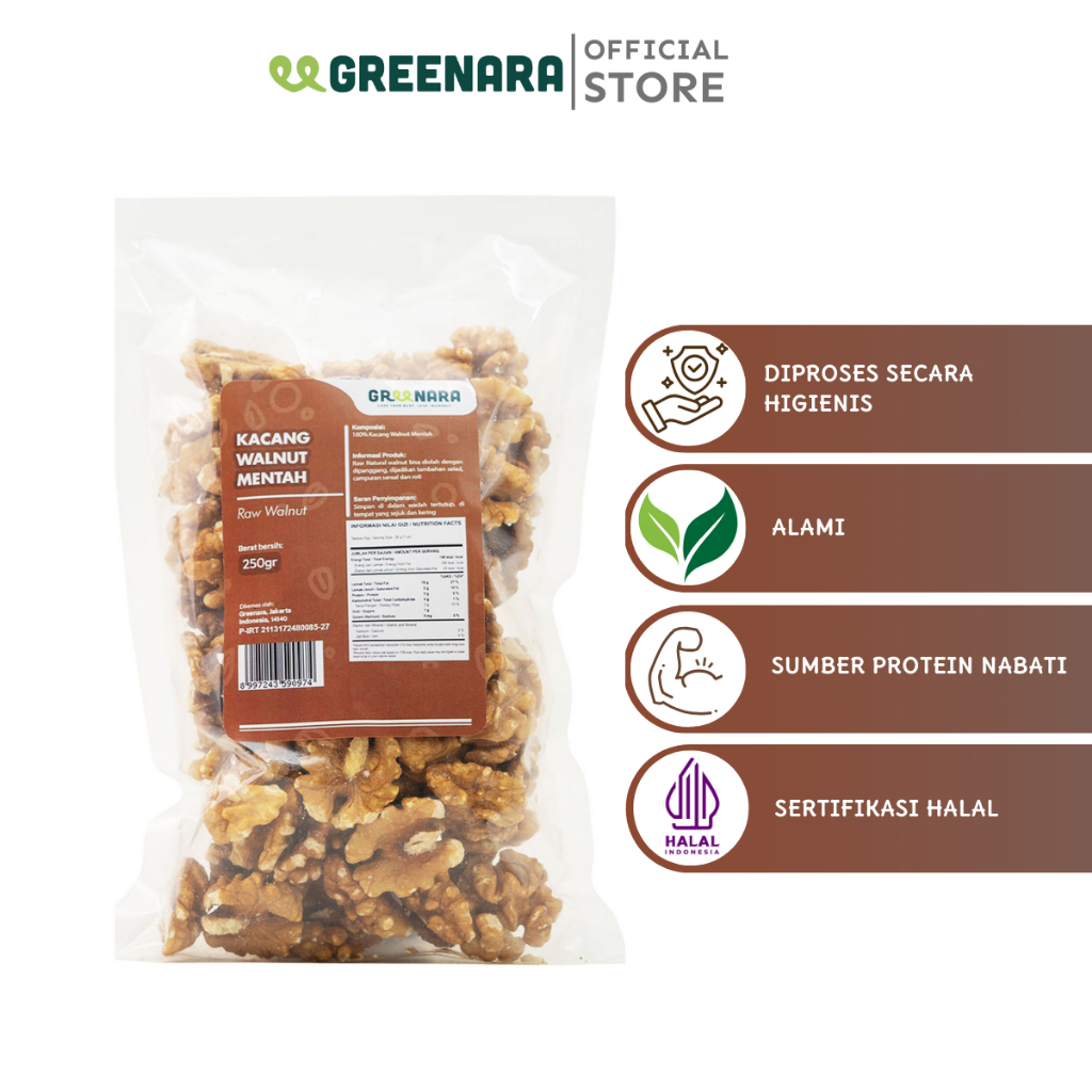 

Greenara - Kacang Walnut Mentah 250gr / Raw Walnut