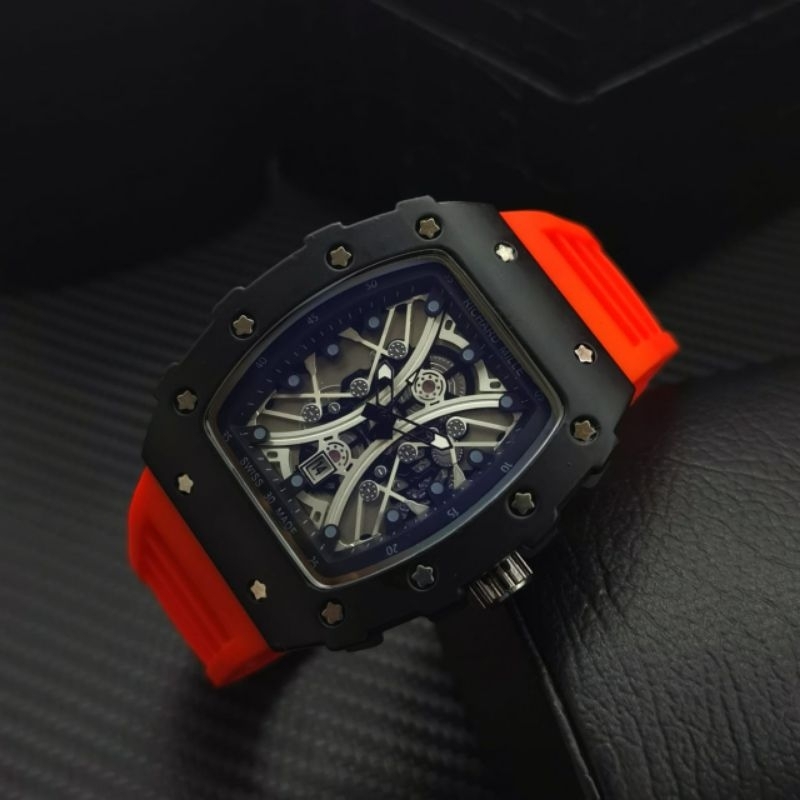 JAM TANGAN PRIA RM SUPER MEWAH DAN ELEGAN WARNA TALI MERAH