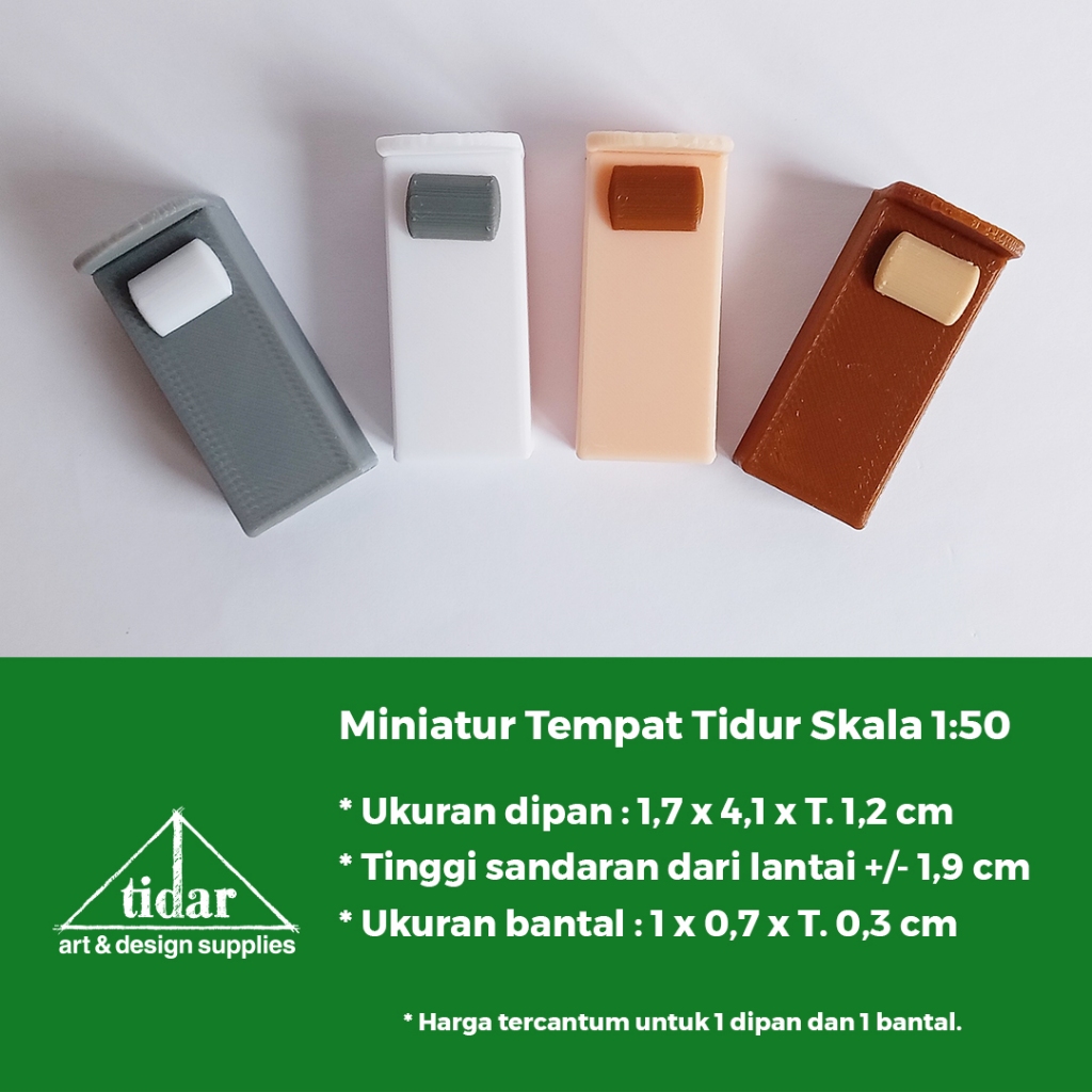 

[MR] AN -Miniatur Dipan Single Skala 1:50 - Maket Ranjang Minimalis / Tempat Tidur #1