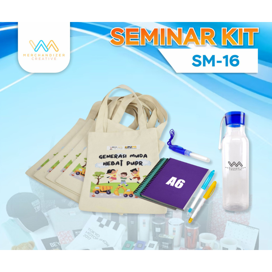 

Notebook A6 Spiral, Tas Blacu, Pulpen Insert Paper, dan Tumbler Colada - Paket Seminar Kit Custom