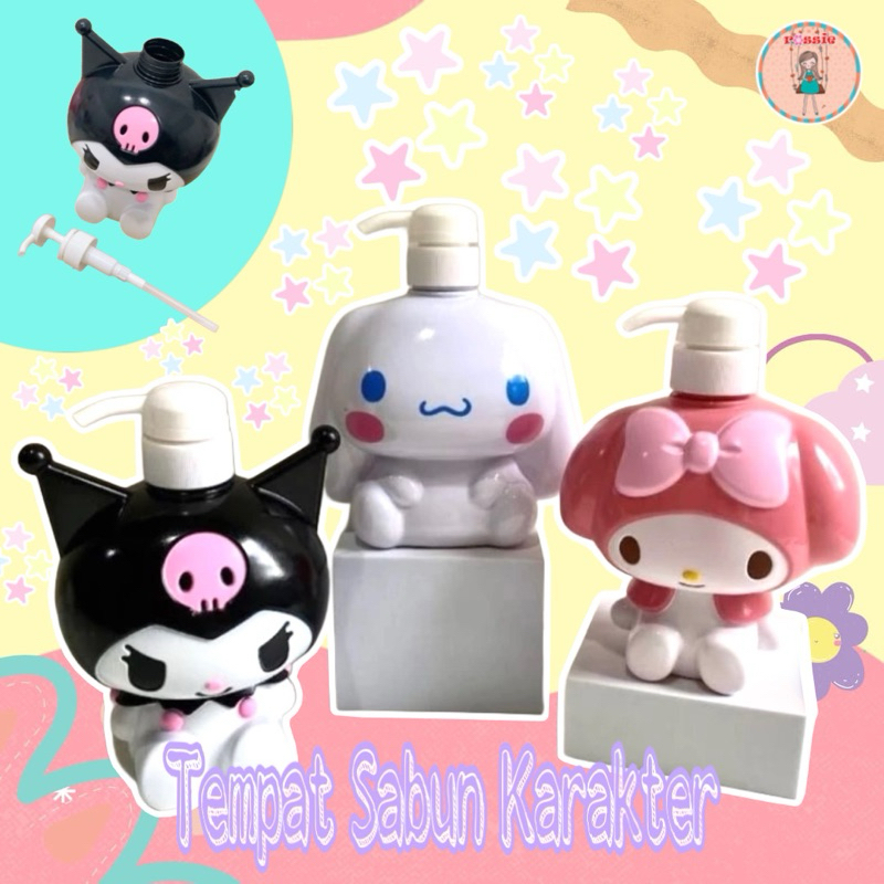 Botol pump tempat sabun wadah sabun cair sanrio cinnamoroll kuromi hello kitty my melody dispenser s