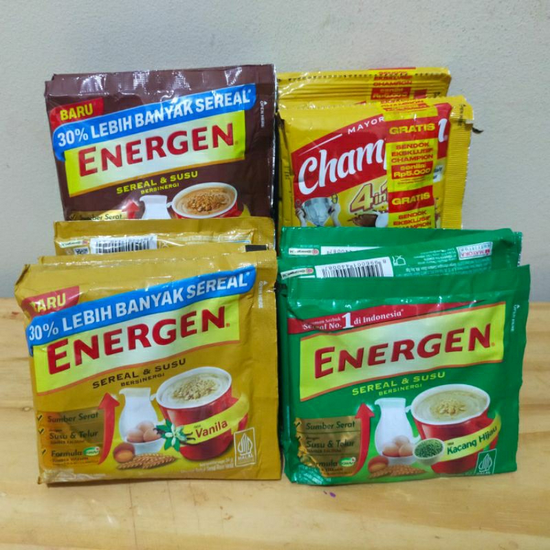 

Energen Sereal Cokelat Vanila Kacang 10 Sachet / 5 Sachet