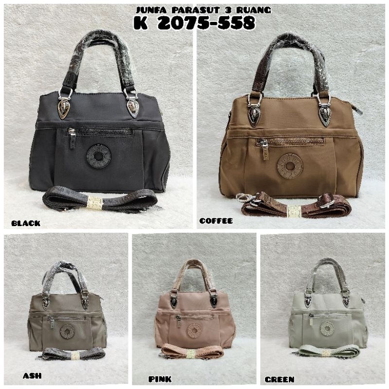 TERBARU  TAS SELEMPANG JUNFA MODE K2075-558 BAHAN PARASUT 3 RUANG