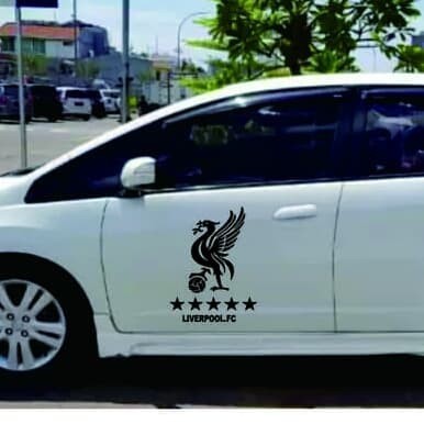 sindeh graphica cutting sticker mobil Liverpool logo bintang klub bola stiker pintu mobil keren
