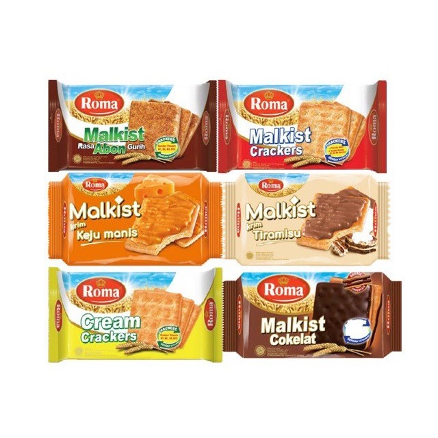 

ROMA MALKIST CRACKERS 105G 105 G / ROMA MALKIST ABON COKELAT KEJU