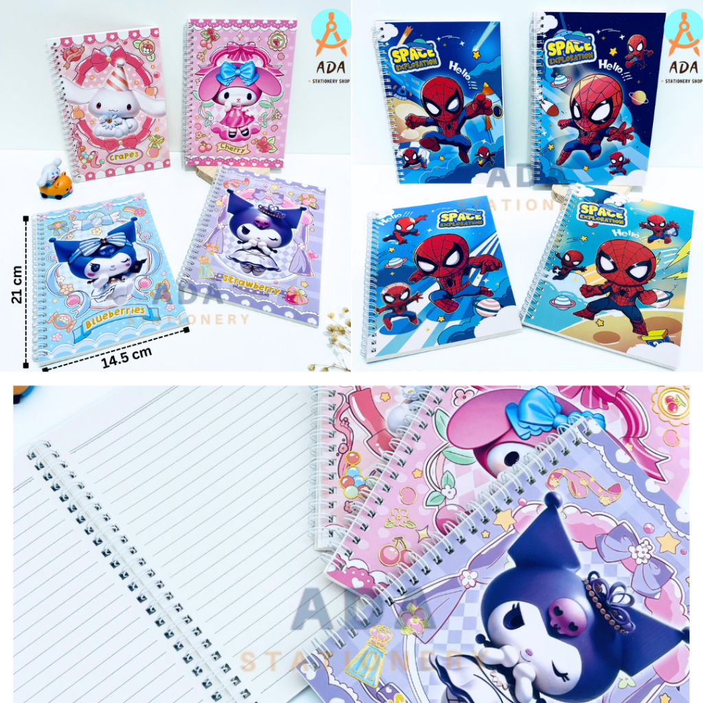 

NOTEBOOK SPIRAL (A5) /2121-84/ BUKU SPIDERMAN/ BUKU SANRIO/ BUKU SPIRAL